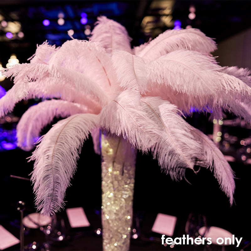 Centrepiece White Ostrich Feather Topper
