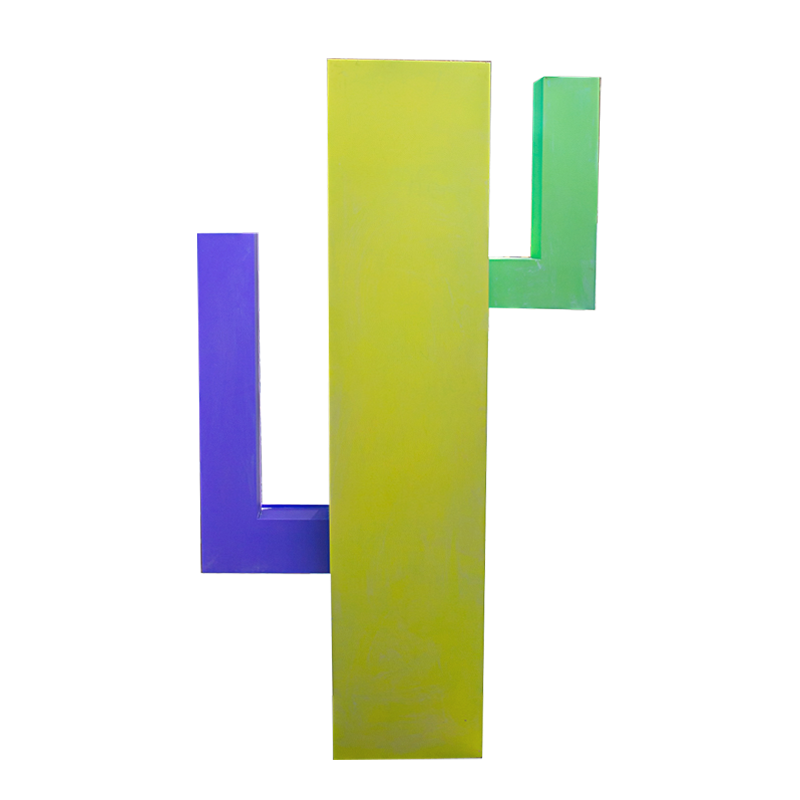 Block Cactus Multicoloured Timber