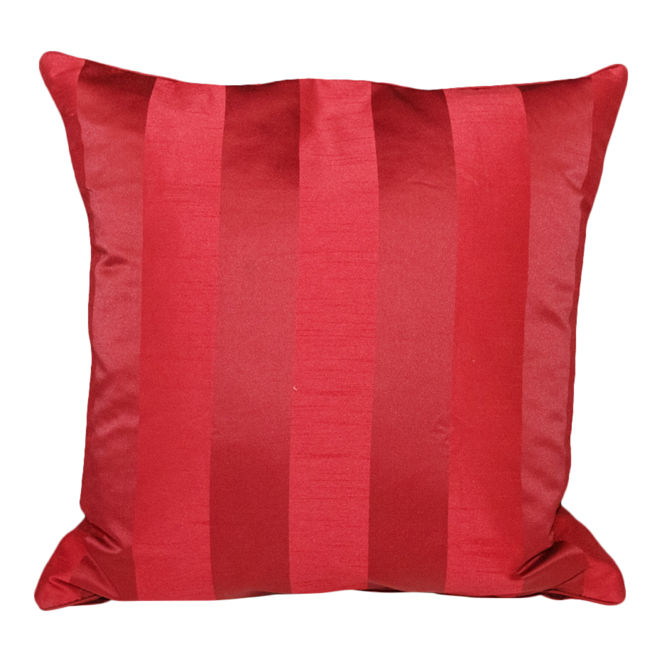 Cushion Silk Stripped Red