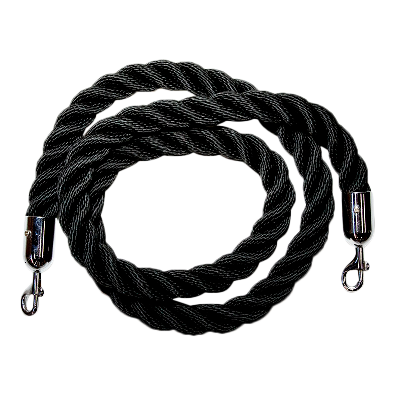 Bollard Rope Single Twist Black & Silver Ends