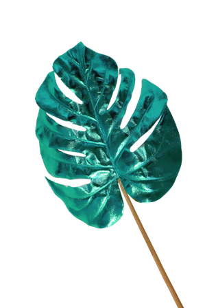 Foliage Philo Leaf Metallic Turquoise