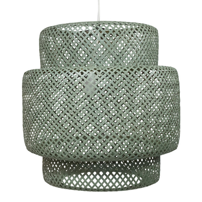 Chandelier Round Rattan Green