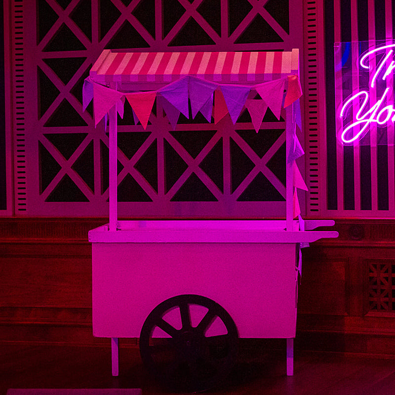 Market Cart Timber Pink and White