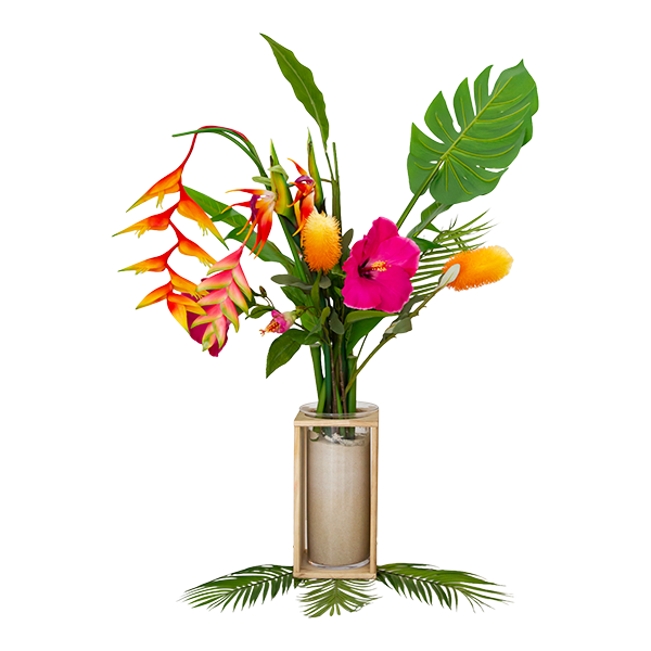 Faux Tropical Flower Arrangement