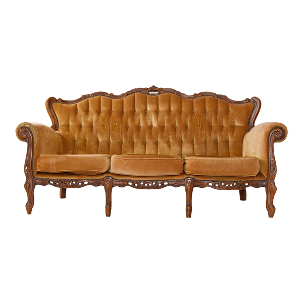 Lounge 3 Seater Velvet Mustard