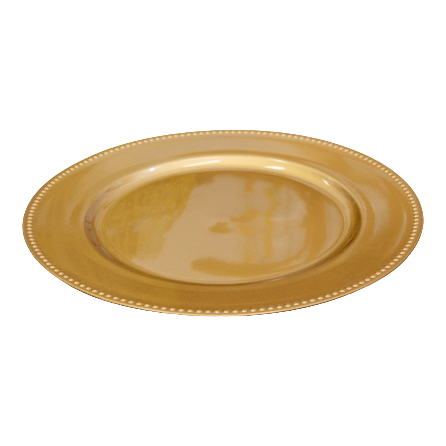 Charger Plate Beaded Edge Gold