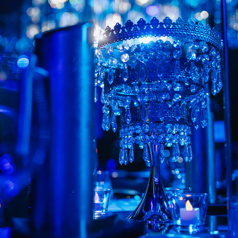 Chandelier Table Top Silver Crystal