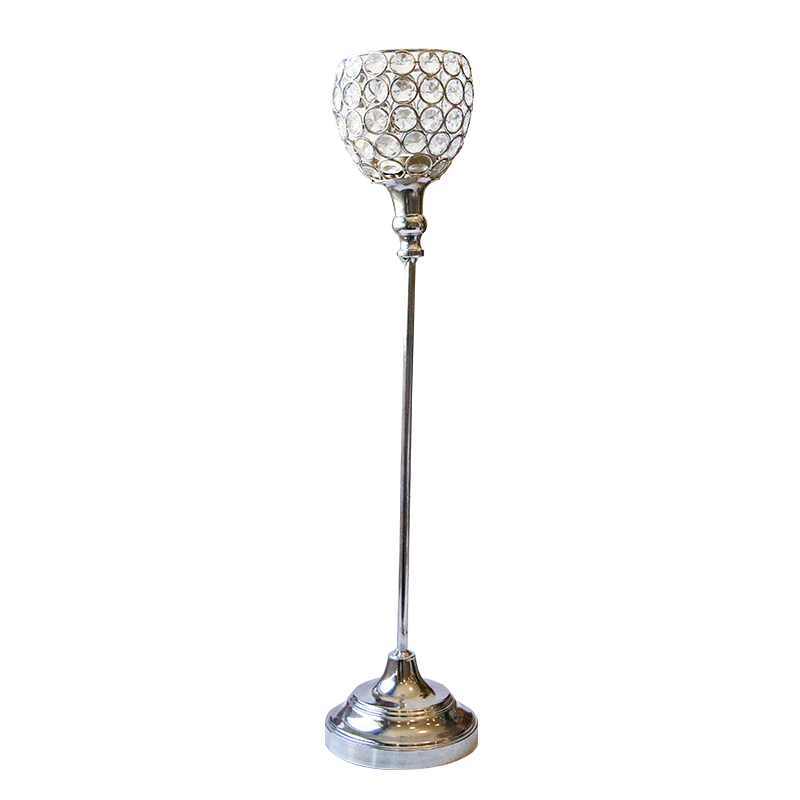 Tealight Candle Holder Crystal Beaded Orb Chrome Stand
