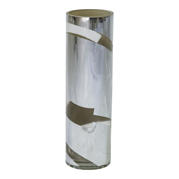 Glass Cylinder Metallic Sliver