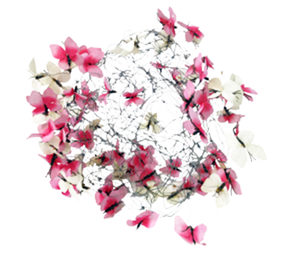 Butterfly Ball Metal Wire Pink