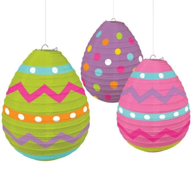 Lantern Paper Easter Egg Purple Pink Green