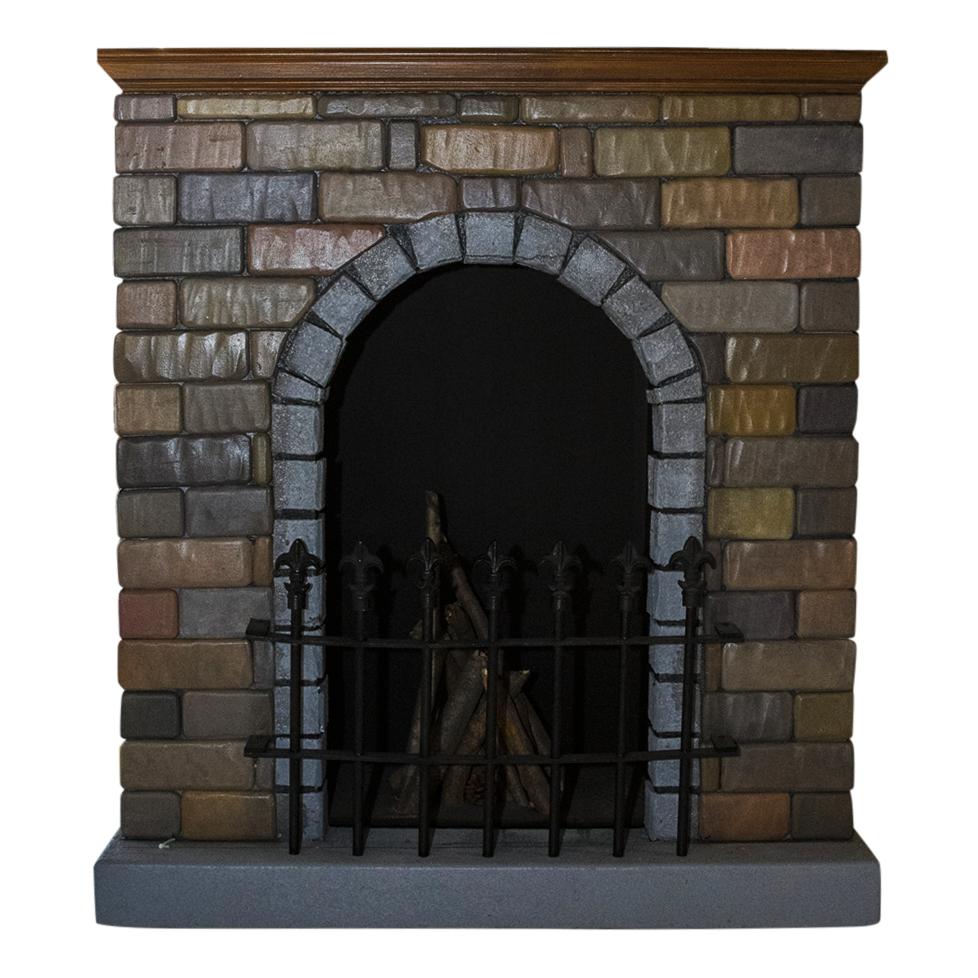 Fireplace Faux Brick Brown Grey
