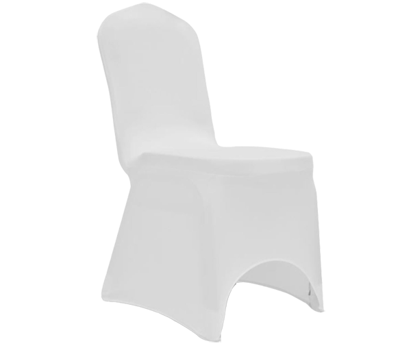 Linen Lycra Chair Cover White