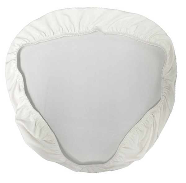 Linen Chair Cover Cotton Velcro Ties White 2