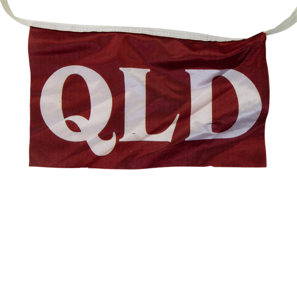 Bunting Rectangle Fabric QLD Maroon