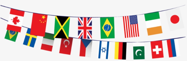Bunting Rectangle International Flags Paper