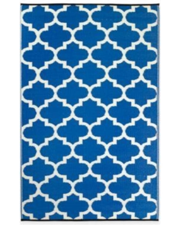 Rug Outdoor Trellis Blue