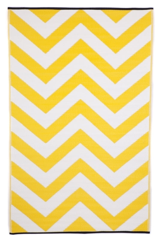 Rug Outdoor Chevron Yellow