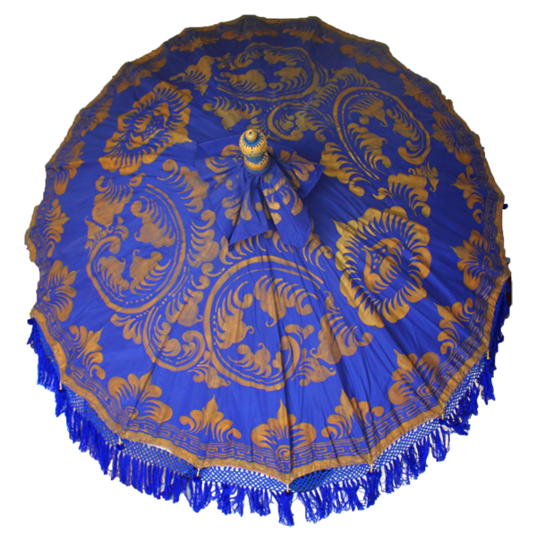 Umbrella Balinese Fabric Blue & Gold