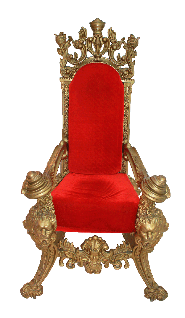 Throne Charlotte Ornate Fibreglass Gold Red