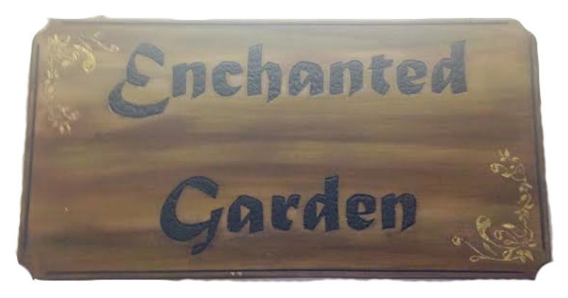 Sign Enchanted Garden Timber Brown & Black