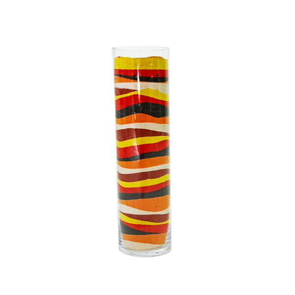 Glass Cylinder Vase Coloured Sand