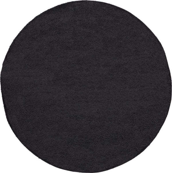 Rug Shaggy Circle Black