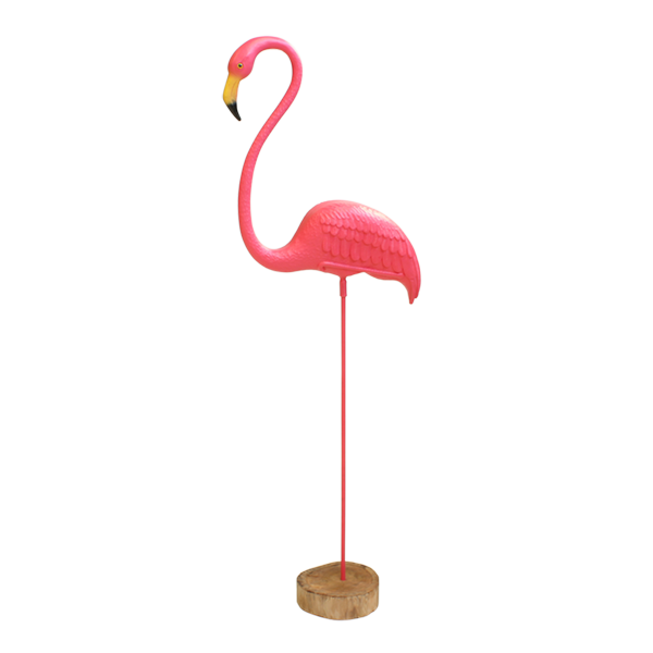 Bird Flamingo One Leg Plastic Pink