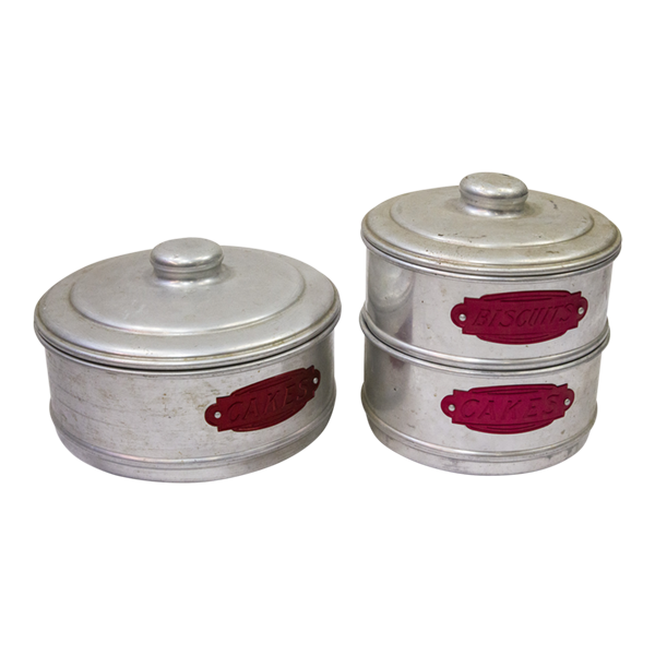 Tin Silver Embossed Label Red