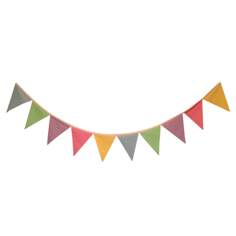 Bunting Triangle Cotton Pastel Rainbow