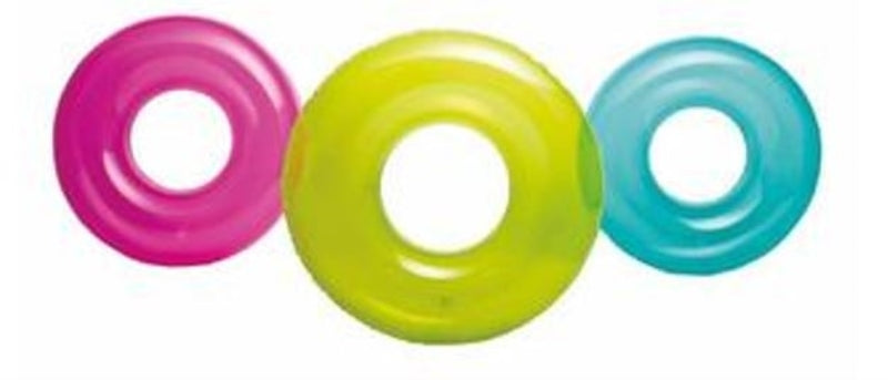 Inflatable Ring Clear Pink Green Blue