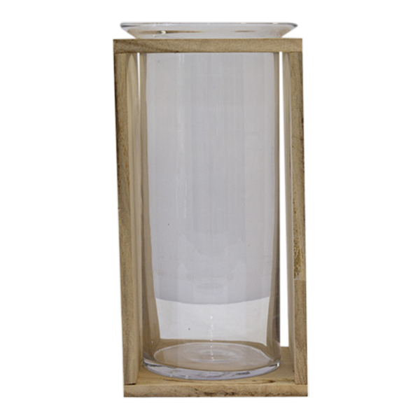 Glass Vase Talon Test Tube Wood Frame