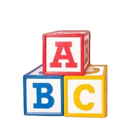 Novelty Building Block Letter C Timber White