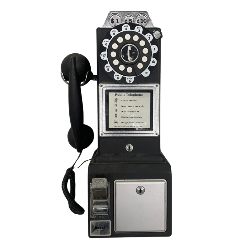 Vintage Pay Telephone Black x 15cmD
