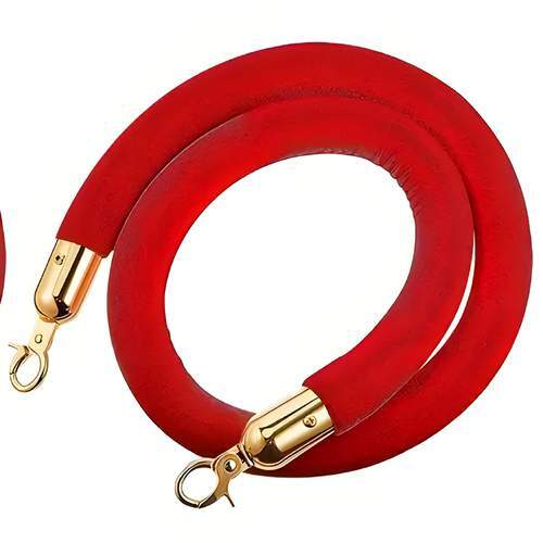 Bollard Rope Velvet Red and Brass ends