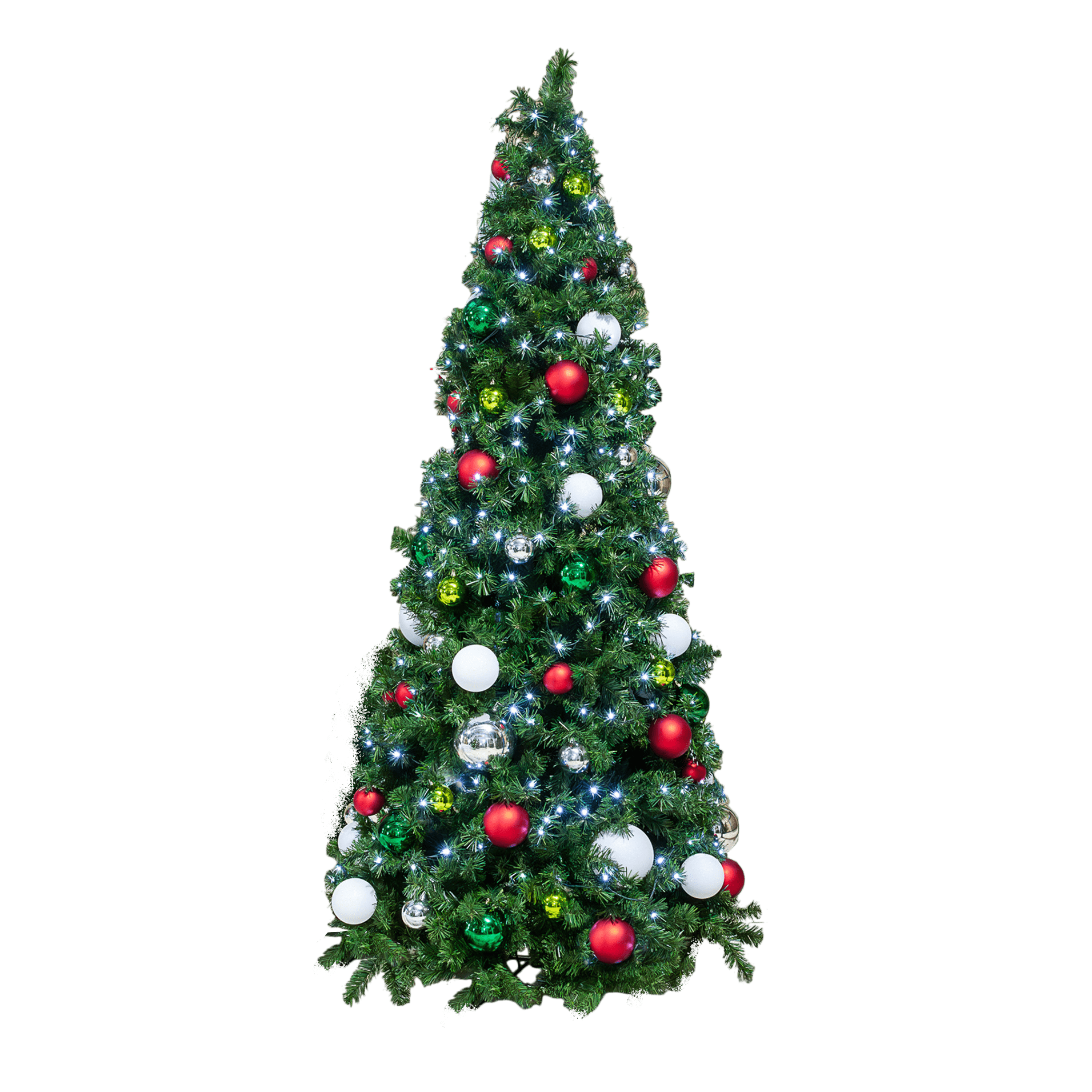 Tree Christmas Slimline Lit Traditional With White