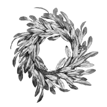 Wreath Leaves Silver
