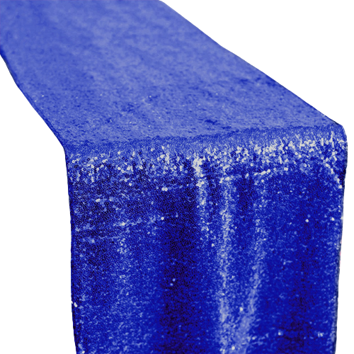 Linen Table Runner Sequin Blue