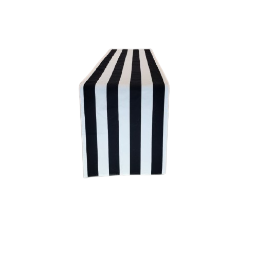 Linen Table Runner Stripe Black & White