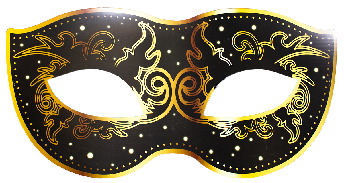 Masquerade Mask  Corflute Gold and Black C