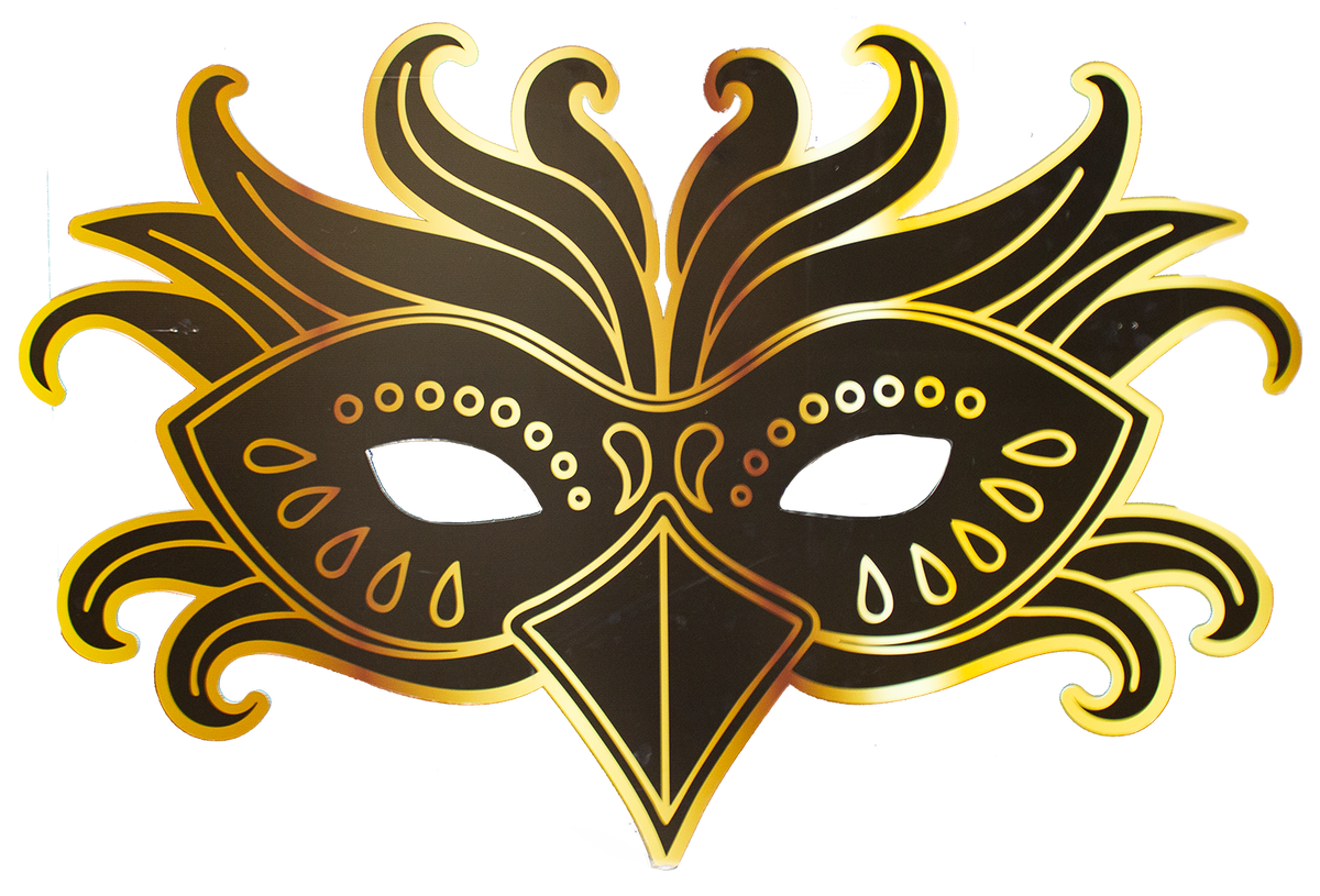 Masquerade Mask  Corflute Gold and Black decorative B
