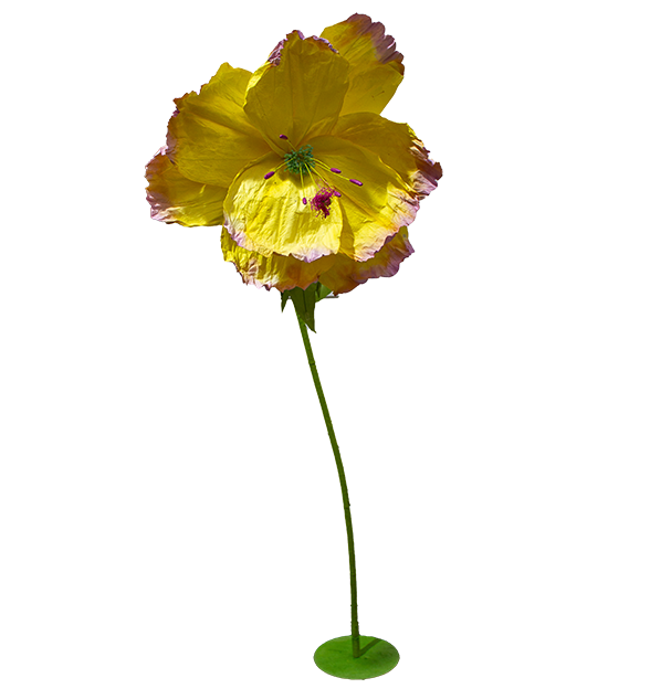 Flower Paper Free Standing Giant Yellow