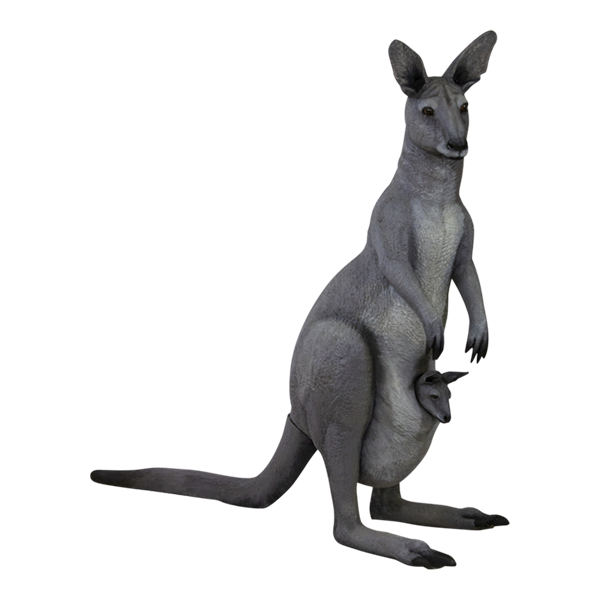 Kangaroo with Joey Fibreglass Brown