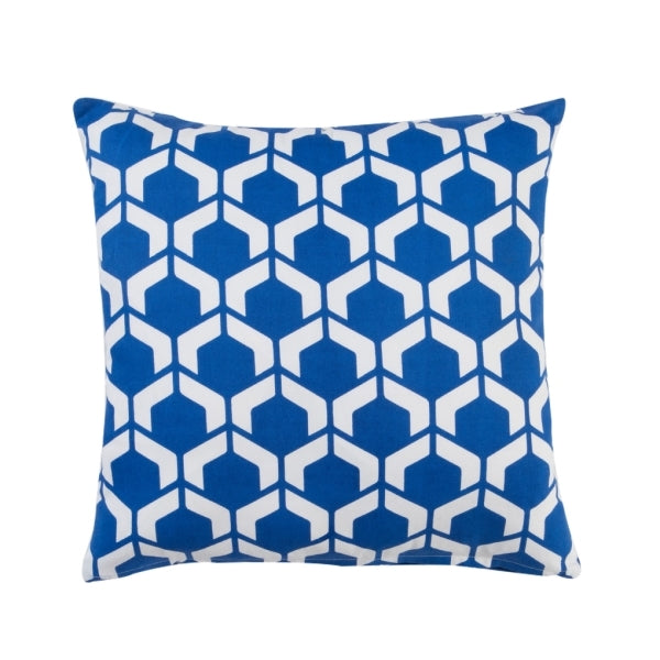 Cushion Guggenheim Pattern Blue & White