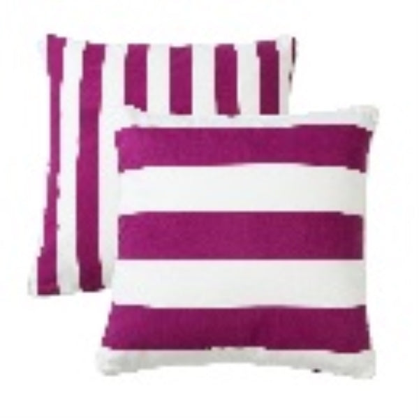 Cushion Stripe White & Purple