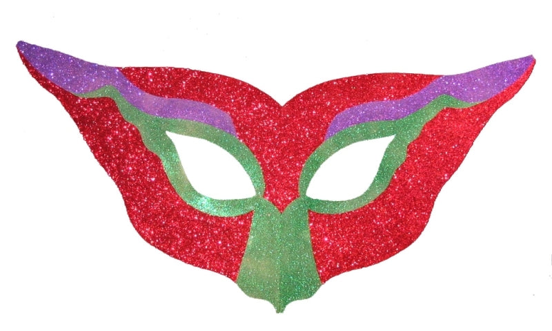 Mask Masquerade MDF Red Purple Green