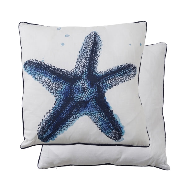 Cushion Starfish Blue & White