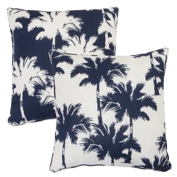 Cushion Palm Tree Navy & White