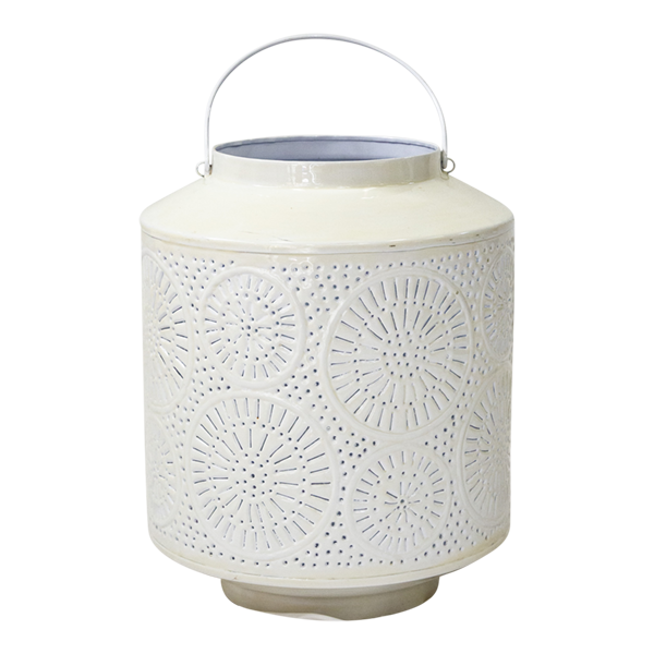 Lantern Metal White Hurricane