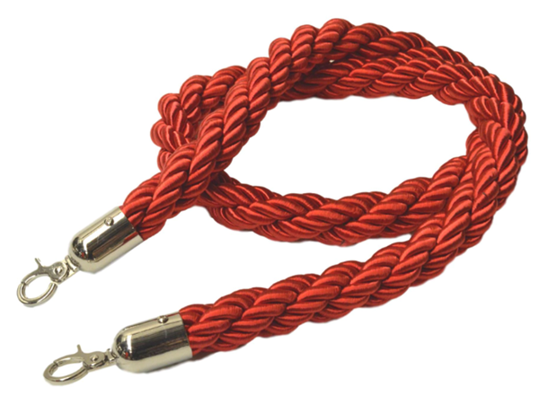 Bullards Rope Bollard Rope Double Twist Silk Red & Silver Ends